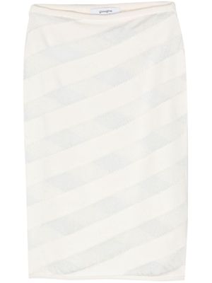 Gimaguas Zebara semi-sheer panel skirt - White