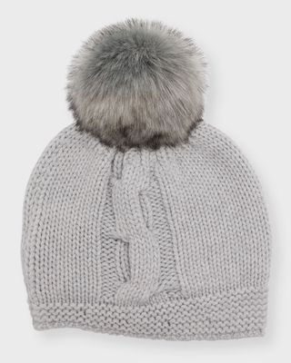 Ginger Cashmere Beanie With Pom