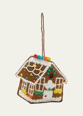 Gingerbread House Beaded Christmas Ornament