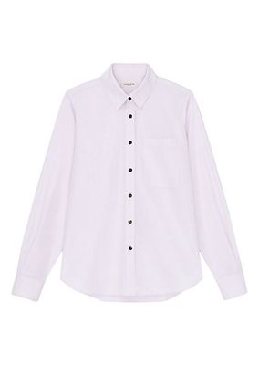 Gingham Cotton Poplin Button-Front Shirt