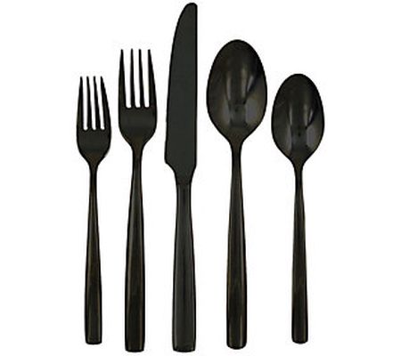Ginkgo Helmick Collection Simple Black 20-Piece Service for 4