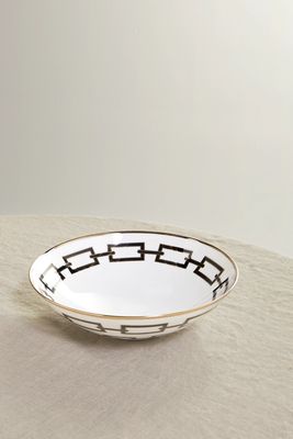 GINORI 1735 - Catene 20cm Gold-plated Porcelain Bowl - White