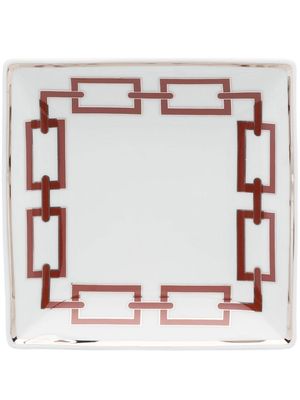 GINORI 1735 chain-design square dish - White