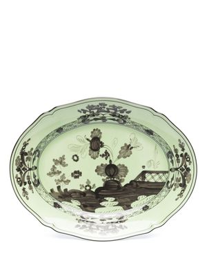 GINORI 1735 illustration-print porcelain tray - Green