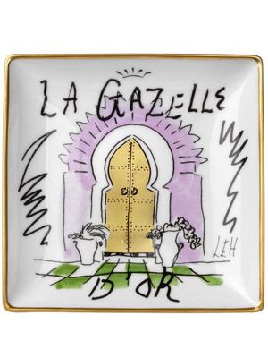 GINORI 1735 La Gazelle D'or porcelain tray - White