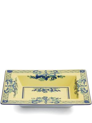 GINORI 1735 patterned porcelain change tray - Yellow