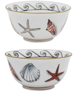 GINORI 1735 Shell print bowl 11 cm - White
