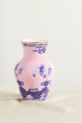 GINORI 1735 - Small Gold-plated Porcelain Vase - Pink