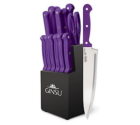 Ginsu Kiso 14-Piece Dishwasher-Safe Black Block Knife Set
