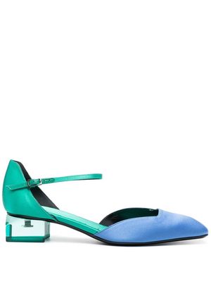 Giorgio Armani 35mm two-tone transparent-heel pumps - Green