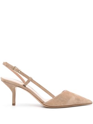 Giorgio Armani 65mm metallic slingback pumps - Neutrals