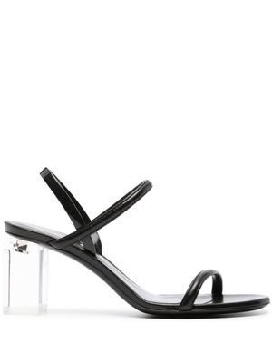 Giorgio Armani 80mm block-heel leather sandals - Black