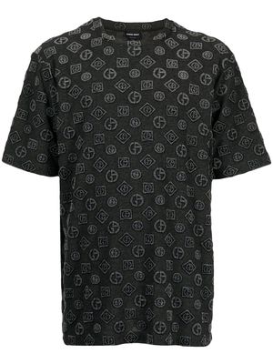 Giorgio Armani all-over logo-print T-shirt - Black