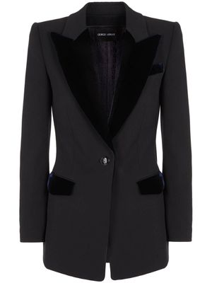 Giorgio Armani Barathea single-breasted jacket - Black