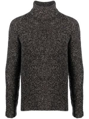 Giorgio Armani bouclé-design cashmere-silk jumper - Black