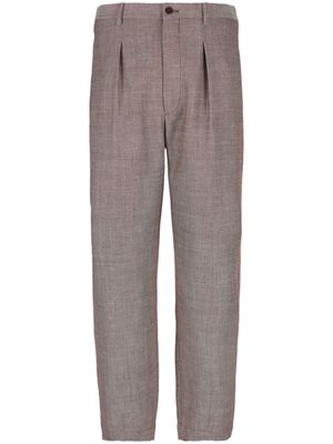 Giorgio Armani bouclé-texture virgin wool-blend trousers - Neutrals