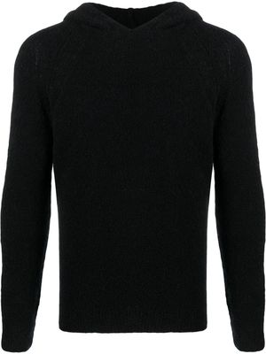 Giorgio Armani brushed knit hoodie - Black