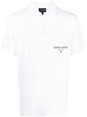 Giorgio Armani chest pocket polo shirt - White