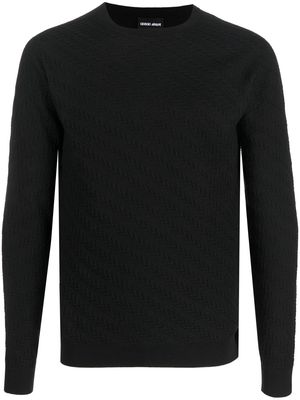 Giorgio Armani chevron-knit jumper - Black