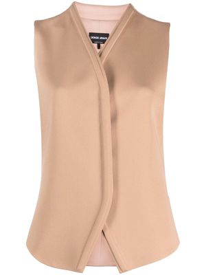 Giorgio Armani concealed-fastening silk waistcoat - Neutrals