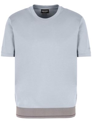 Giorgio Armani contrast-hem cotton T-shirt - Blue