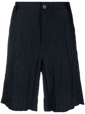 Giorgio Armani crinkled wide-leg shorts - Blue