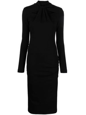 Giorgio Armani cut-out long-sleeve midi dress - Black