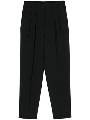 Giorgio Armani dart-detailing tapered trousers - Black