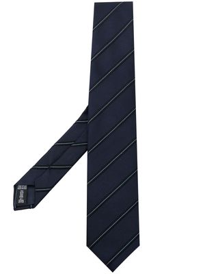 Giorgio Armani diagonal-stripe tie - Blue