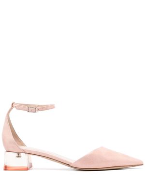 Giorgio Armani d'Orsay 35mm laminated pumps - Pink