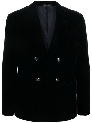Giorgio Armani double-breasted velvet blazer - Blue