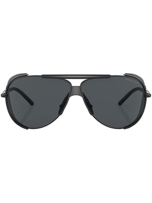 Giorgio Armani double-bridge pilot-frame sunglasses - Black