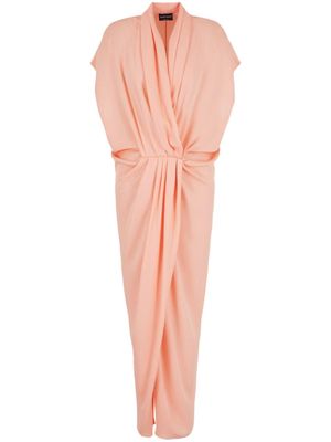 Giorgio Armani draped silk midi dress - Pink