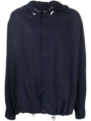 Giorgio Armani drawstring-hem hooded jacket - Blue
