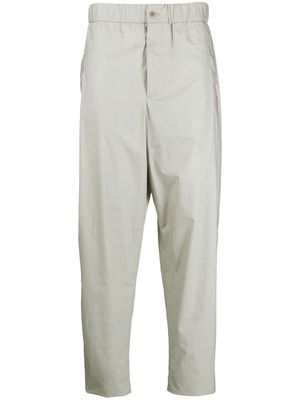 Giorgio Armani elasticated-waist cotton trousers - Grey