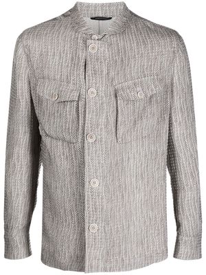 Giorgio Armani embroidered-design shirt jacket - Neutrals