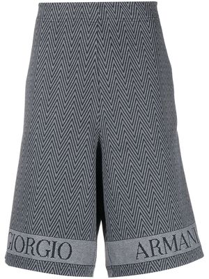Giorgio Armani embroidered-logo bermuda shorts - Blue