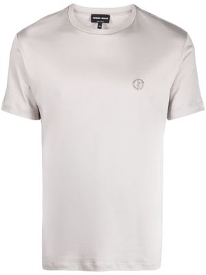 Giorgio Armani embroidered-logo crew-neck T-shirt - Grey