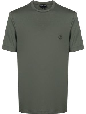 Giorgio Armani embroidered-logo crewneck T-shirt - Green