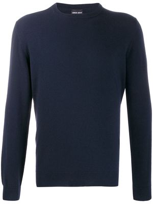 Giorgio Armani fine knit crew neck sweater - Blue