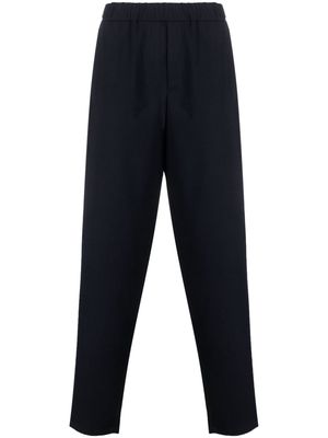 Giorgio Armani fine-ribbed tapered wool-blend trousers - Blue