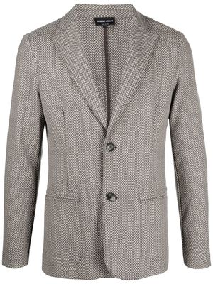 Giorgio Armani fitted single-breasted blazer - Grey