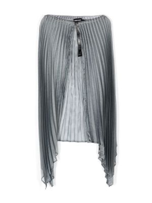 Giorgio Armani fully-pleated button cape - Grey