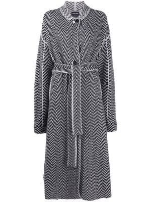 Giorgio Armani geometric-pattern belted coat - PZD1 FANTASIA