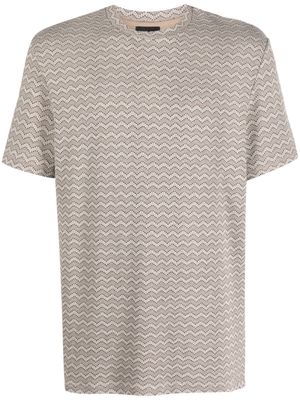 Giorgio Armani graphic-print round-neck T-shirt - Neutrals