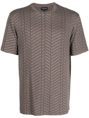 Giorgio Armani graphic-print short-sleeve T-shirt - Brown