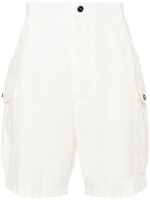 Giorgio Armani high-waist linen cargo shorts - Neutrals