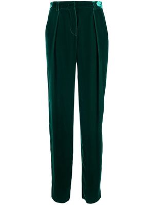 Giorgio Armani high waist velvet trousers - Green
