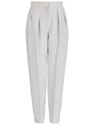 Giorgio Armani high-waisted silk tapered trousers - White