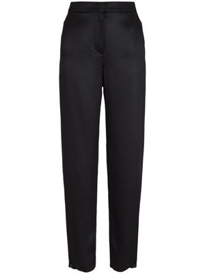 Giorgio Armani high-waisted silk trousers - Black